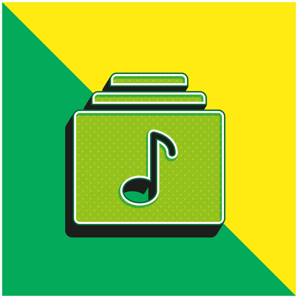 Album Zöld és sárga modern 3D vektor ikon logó - Vektor, kép