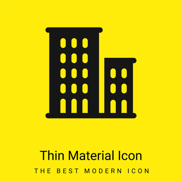 Apartamentos mínimo icono de material amarillo brillante - Vector, imagen