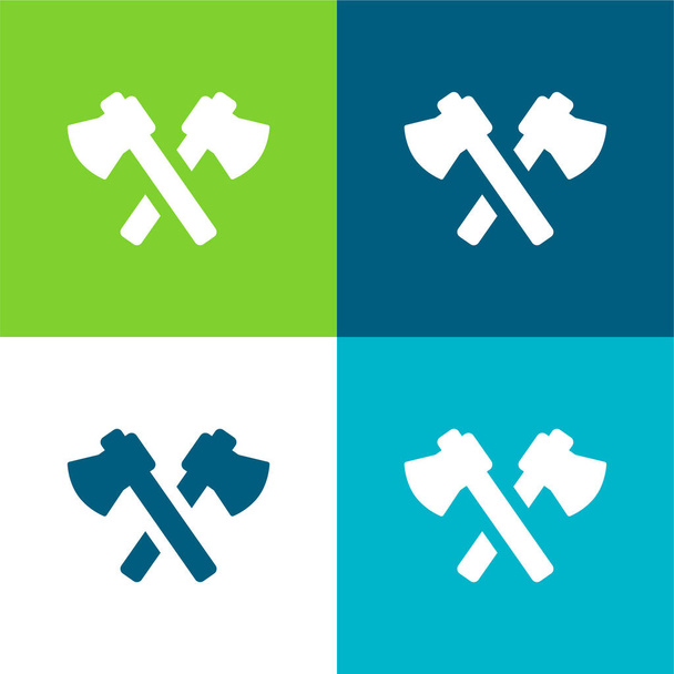 Axes Flat four color minimal icon set - Vector, Image