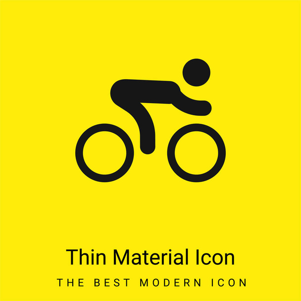 Bicycle Race minimales leuchtend gelbes Material-Symbol - Vektor, Bild