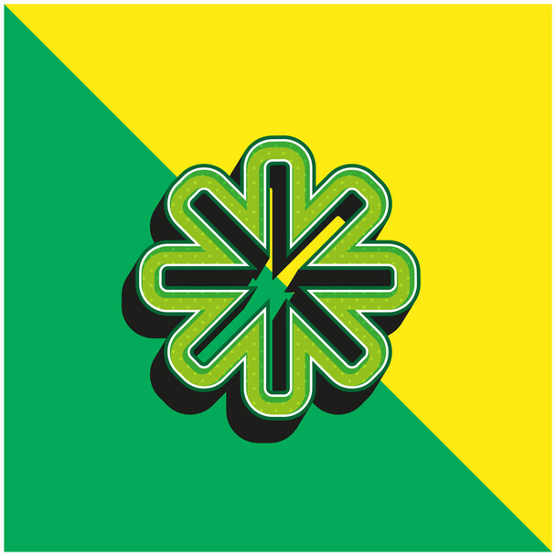 Asterisk Outline Zelená a žlutá moderní 3D vektorové logo ikony - Vektor, obrázek