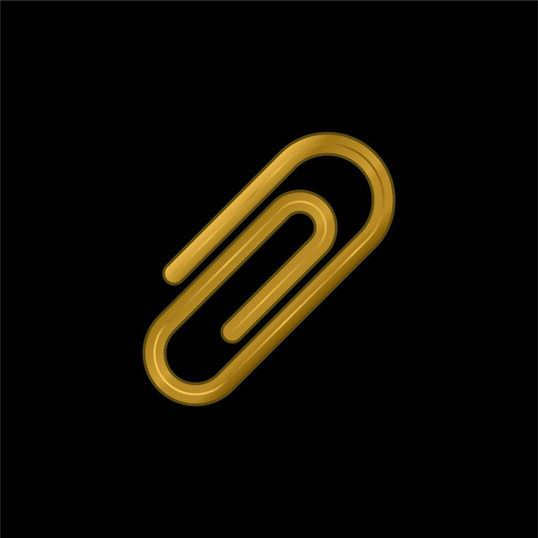 Eklenti altın kaplama metalik simge veya logo vektörü - Vektör, Görsel