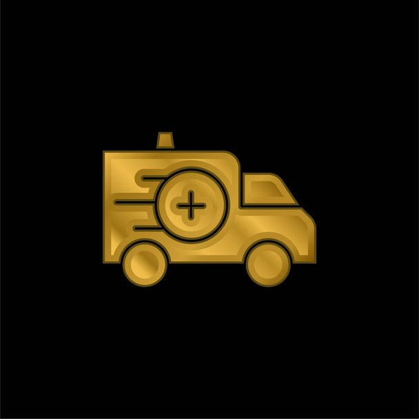 Icona metallica placcata oro ambulanza o vettore logo - Vettoriali, immagini