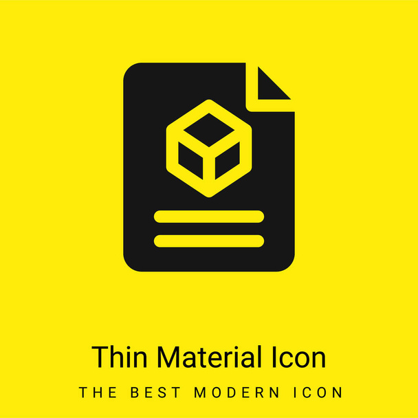 3d minimális fényes sárga anyag ikon - Vektor, kép