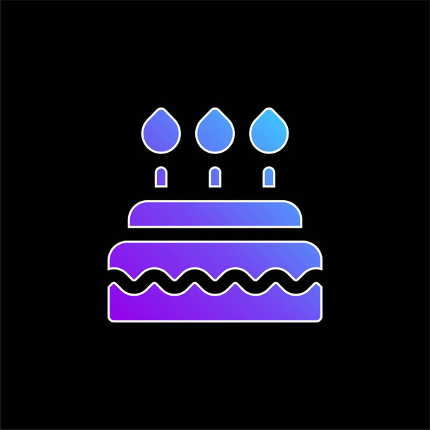 Torta de cumpleaños icono de vector gradiente azul - Vector, Imagen