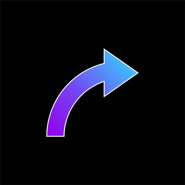 Arrow Curve Pointing To Right blue gradient vector icon - Vector, Image