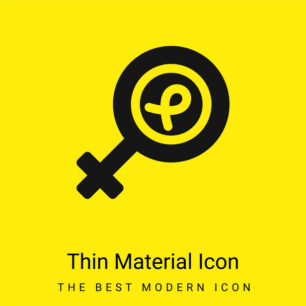 Breast Cancer minimal bright yellow material icon - Vector, Image