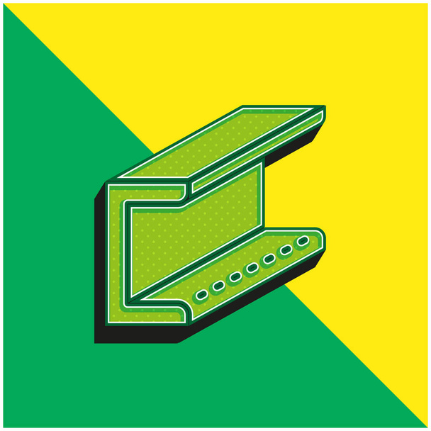 Beam Green and yellow modern 3d vector icon logo - Vector, Image