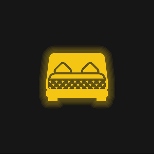 Ágysárga izzó neon ikon - Vektor, kép