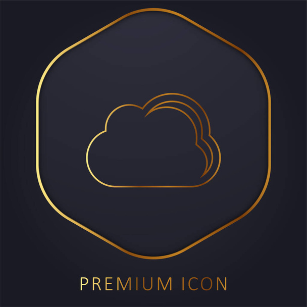 Symbole météo nuage noir ligne dorée logo premium ou icône - Vecteur, image