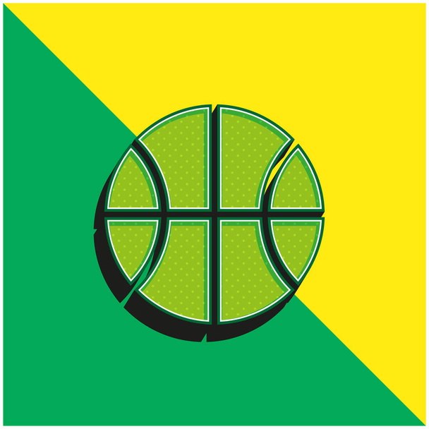 Koszykówka Zielony i żółty nowoczesny ikona wektora 3D logo - Wektor, obraz