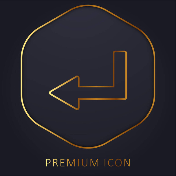 Pfeil links Gebrochener Winkel Goldene Linie Premium-Logo oder Symbol - Vektor, Bild