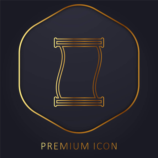 Papel antigo Scroll Outline linha dourada logotipo premium ou ícone - Vetor, Imagem