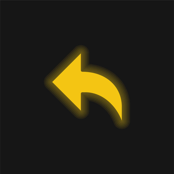 Flecha amarillo brillante icono de neón - Vector, Imagen