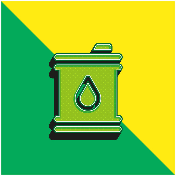 Βαρέλι Πράσινο και κίτρινο σύγχρονο 3d διάνυσμα εικονίδιο λογότυπο - Διάνυσμα, εικόνα