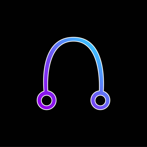 Icône vectorielle de dégradé bleu auriculaire - Vecteur, image