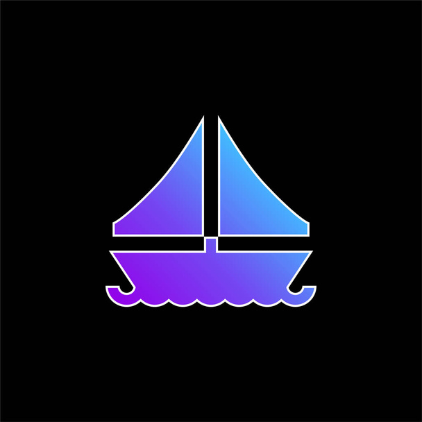 Boat blue gradient vector icon - Vector, Image