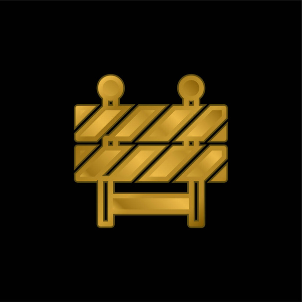 Barrier gold plated metalic icon or logo vector - Vector, Image