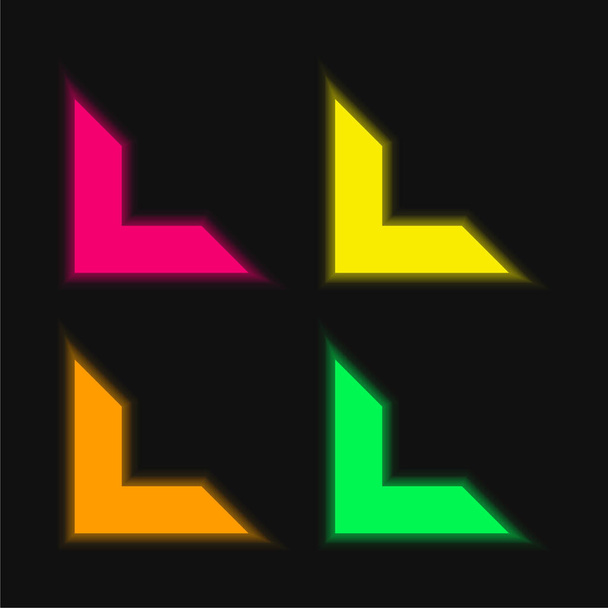 Absztrakt négy szín izzó neon vektor ikon - Vektor, kép