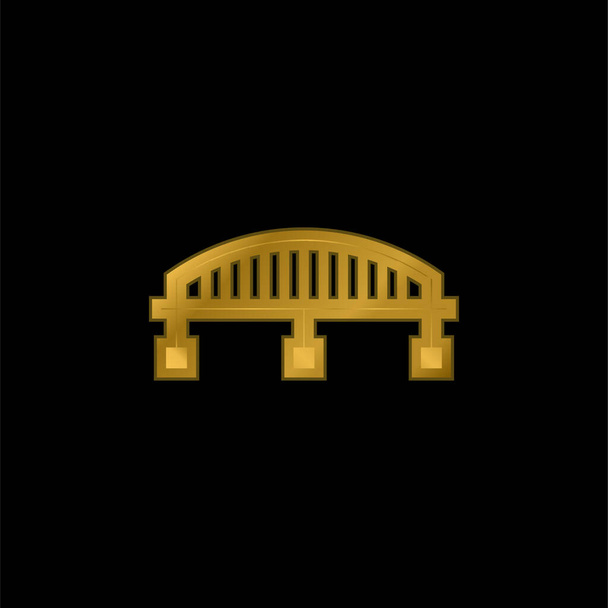 Köprü altın kaplama metalik simge veya logo vektörü - Vektör, Görsel