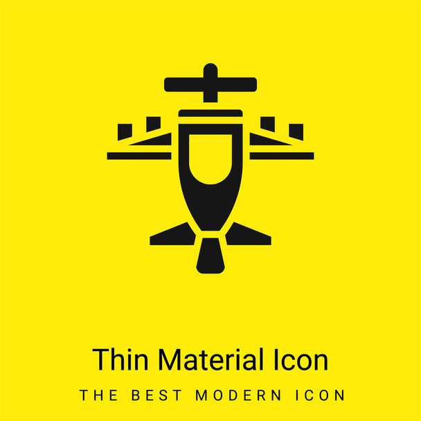 Aeroplano icona materiale giallo brillante minimo - Vettoriali, immagini