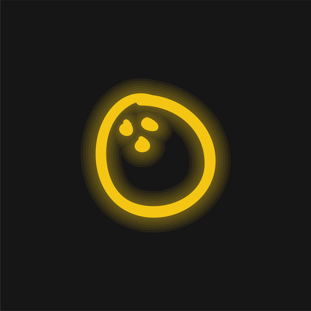 Ball Beach Entertainment kézzel rajzolt játék sárga izzó neon ikon - Vektor, kép