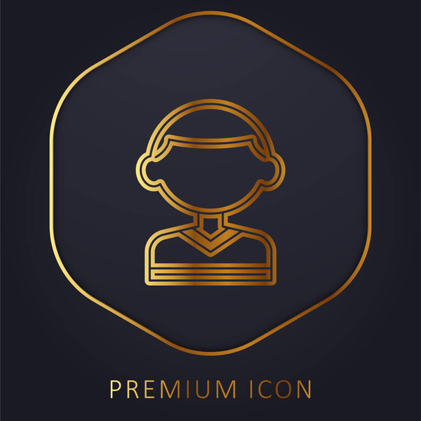 Ragazzo linea dorata logo premium o icona - Vettoriali, immagini