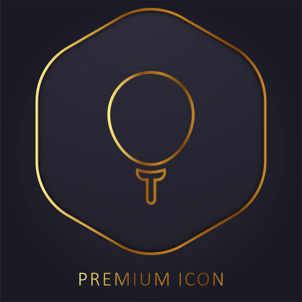 Логотип или иконка золотой линии воздушного шара - Вектор,изображение
