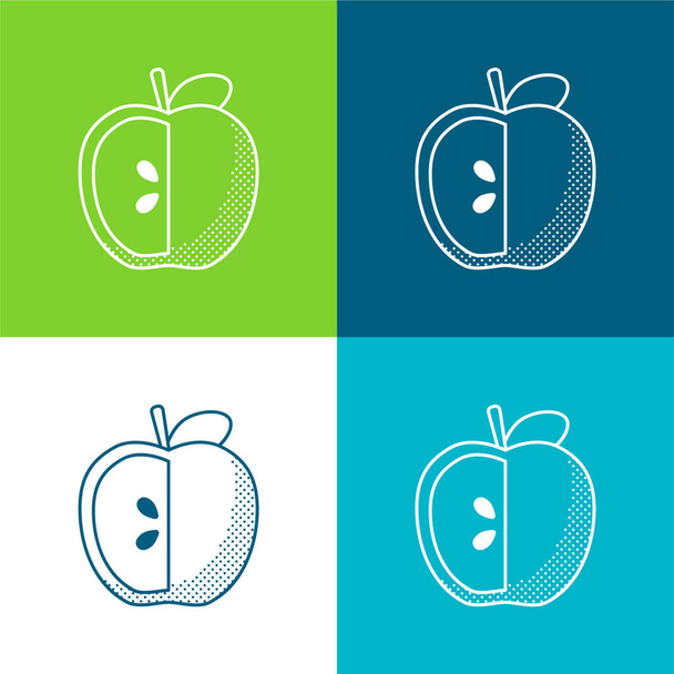 Conjunto de iconos mínimo de cuatro colores de Apple Flat - Vector, Imagen