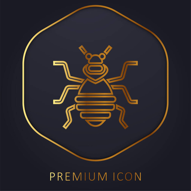 Bedbug golden line premium logo or icon - Vector, Image