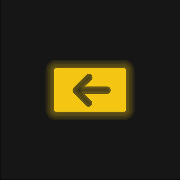 Backspace Key yellow glowing neon icon - Vector, Image