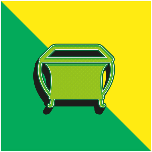 ベビープレイペン緑と黄色の現代的な3Dベクトルアイコンのロゴ - ベクター画像
