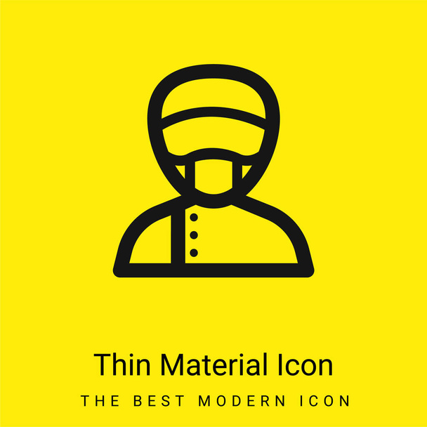 Assistent minimaal helder geel materiaal icoon - Vector, afbeelding