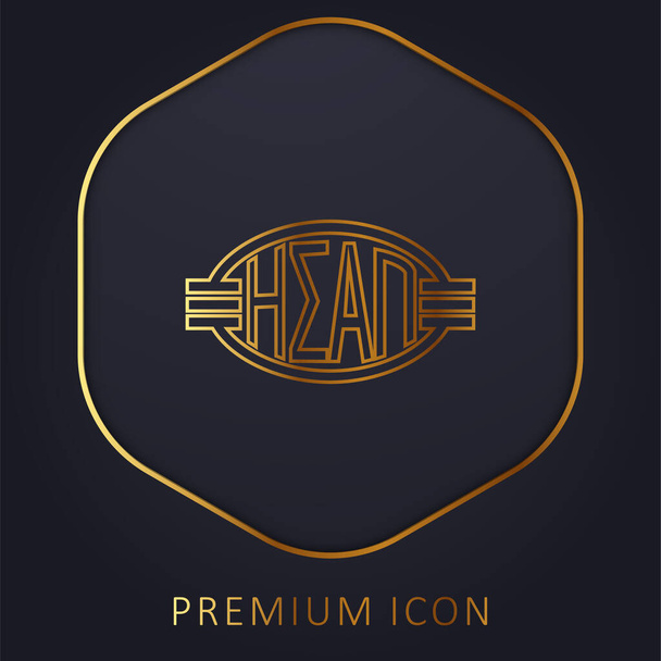 Ateena Metro Logo kultainen linja premium logo tai kuvake - Vektori, kuva