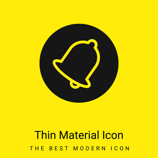 Bell minimális fényes sárga anyag ikon - Vektor, kép