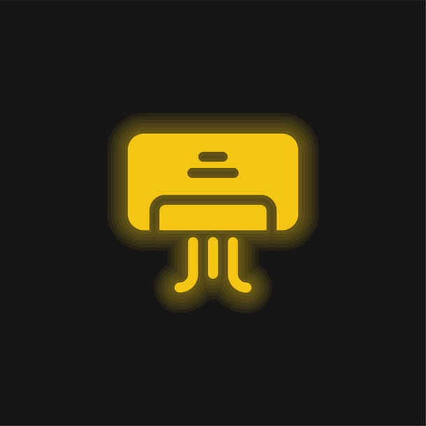 Кондиціонер жовтий світиться неоновий значок
 - Вектор, зображення