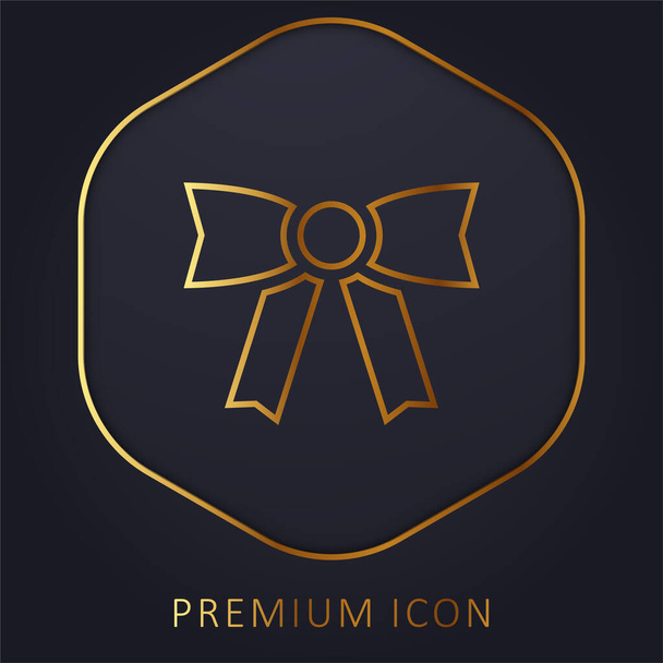 Bow arany vonal prémium logó vagy ikon - Vektor, kép