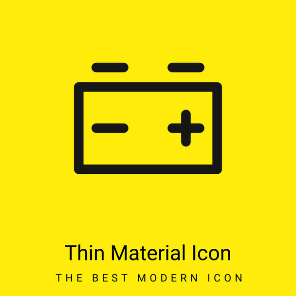 Batterie minimale jaune vif icône matérielle - Vecteur, image