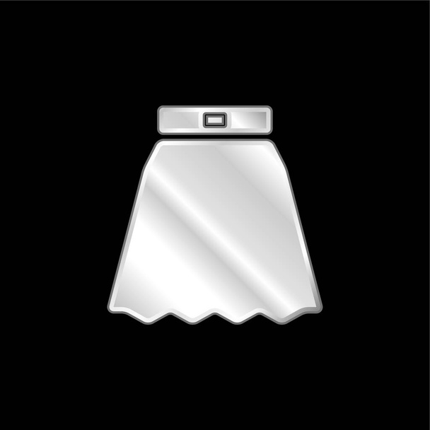 Big Skirt silver plated metallic icon - Vector, Image