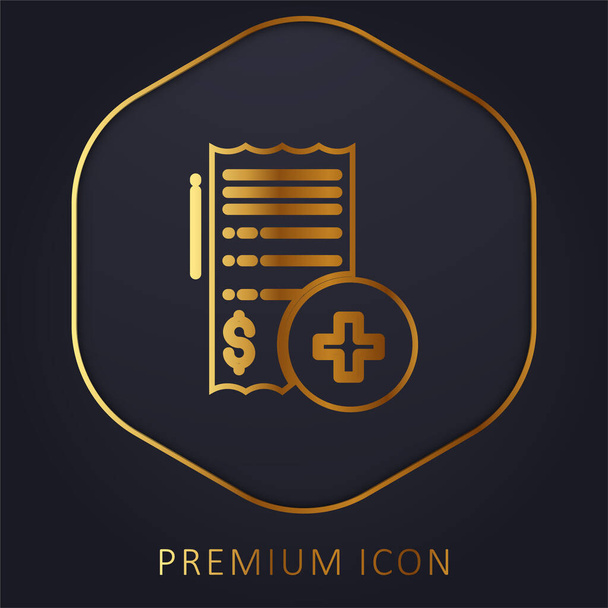 Złota linia Bill logo premium lub ikona - Wektor, obraz