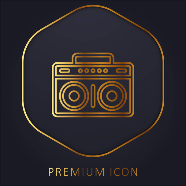 Boombox gouden lijn premium logo of pictogram - Vector, afbeelding