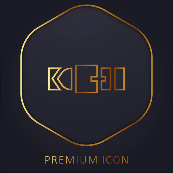 Belt golden line premium logo or icon - Vector, Image