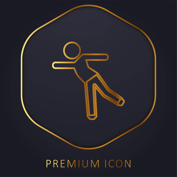 Junge auf einem Bein stehend goldene Linie Premium-Logo oder Symbol - Vektor, Bild
