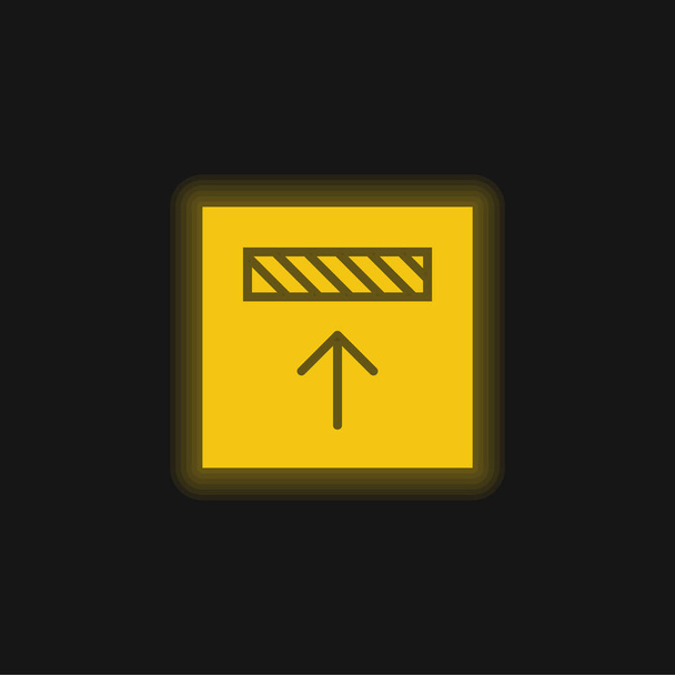 Uitlijning geel gloeiend neon pictogram - Vector, afbeelding