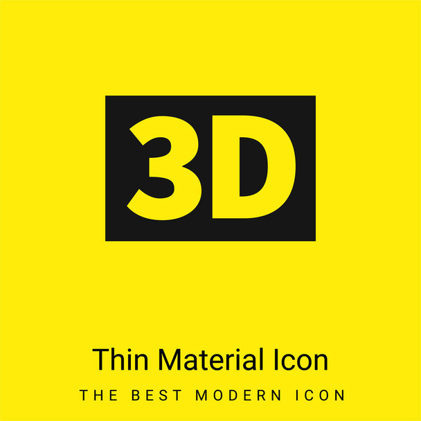 3D ταινία ελάχιστο φωτεινό κίτρινο υλικό εικονίδιο - Διάνυσμα, εικόνα