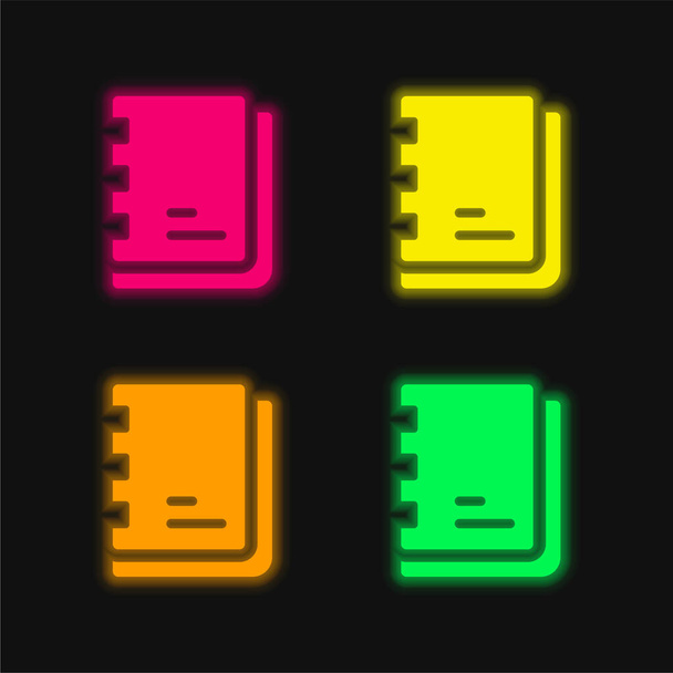 Художник Скетчбук чотири кольори, що світяться неоном Векторні значки
 - Вектор, зображення