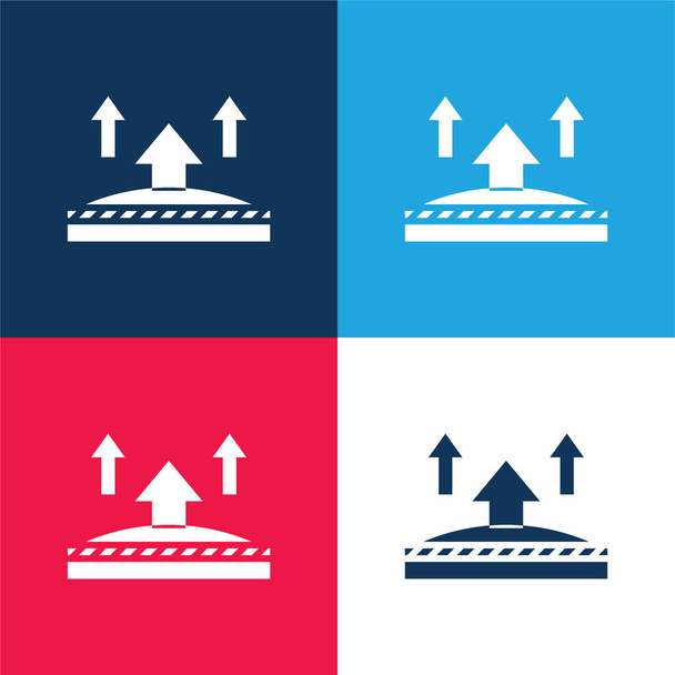 Traspirante blu e rosso quattro colori minimo set di icone - Vettoriali, immagini