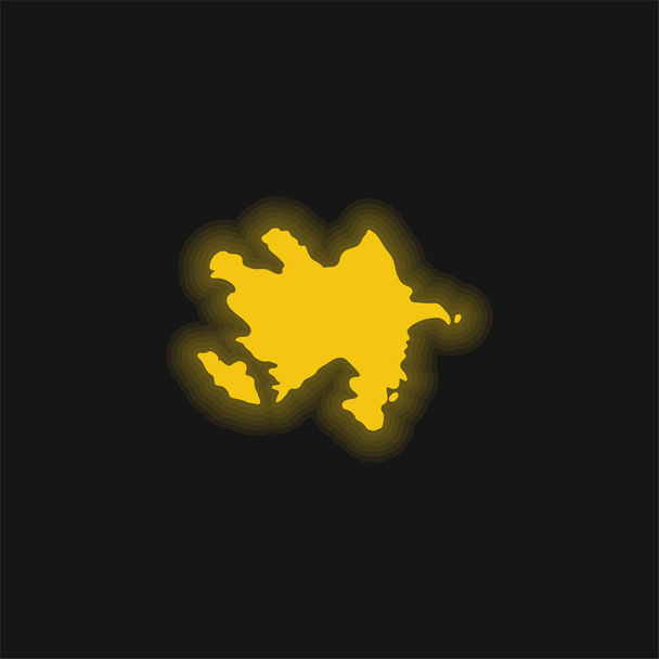 Azerbaiyán amarillo brillante icono de neón - Vector, Imagen