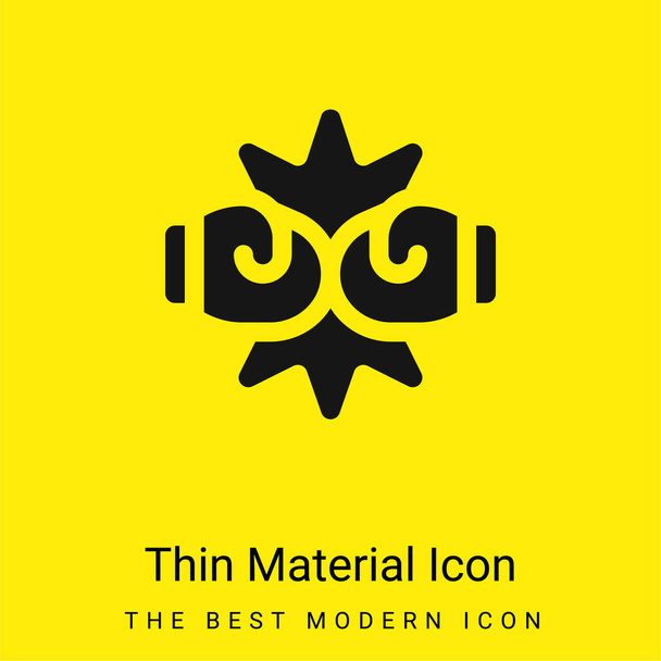 Boxing minimal bright yellow material icon - Vector, Image