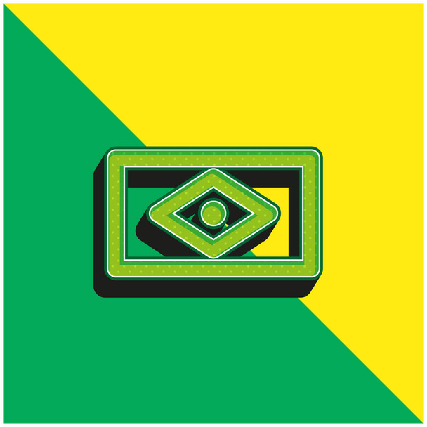 Bandera de Brasil verde y amarillo moderno vector 3d icono logo - Vector, imagen